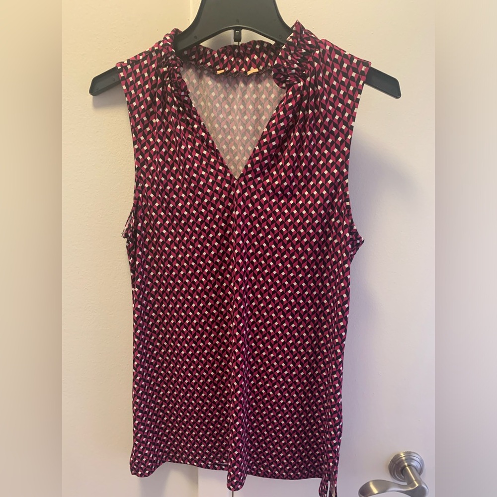 Geometric spandex blouse